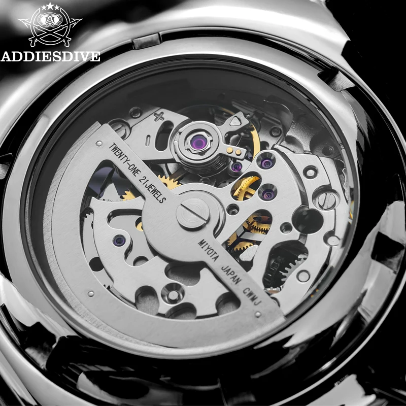 Professional skeleton dive watch showing intricate movement design