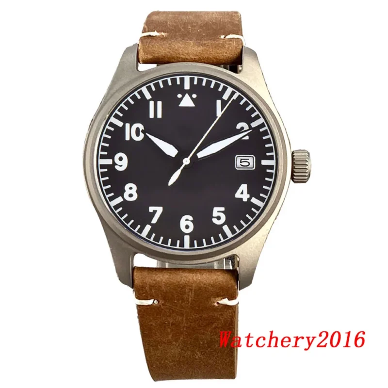 Professional Titanium Automatic Dive Watch with Sapphire Crystal and Leather Strap - Image 24
