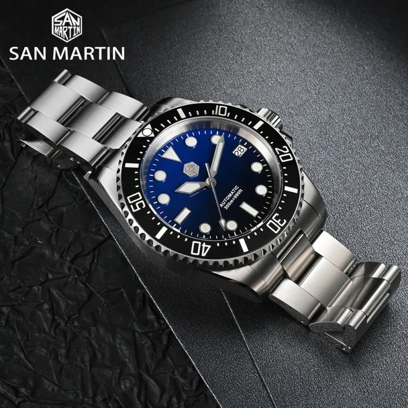 Professional Automatic Dive Watch NH35 300m Water Resistant with Sapphire Crystal and Adjustable Steel Bracelet - Image 3