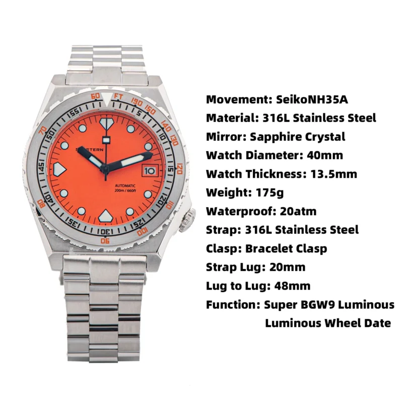 Professional Automatic Dive Watch with Ceramic Bezel and Jubilee Bracelet - Image 6