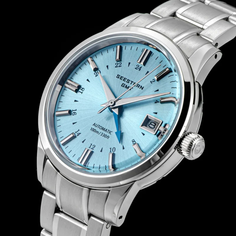 Professional GMT Automatic Dive Watch with Domed Sapphire Crystal and Stainless Steel Bracelet - Image 4