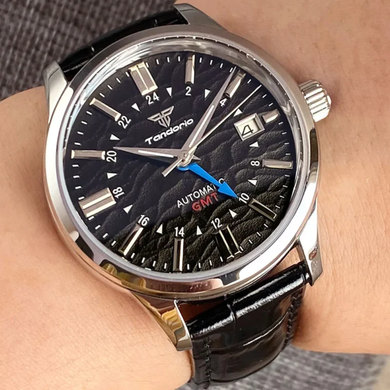 Professional GMT Automatic Watch with Dome Sapphire Crystal and Stainless Steel Bracelet - Image 13