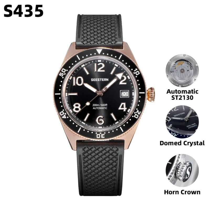 Professional Automatic Dive Watch with Skeleton Dial and Sapphire Crystal 200M Water Resistant NH35 Movement - Image 16