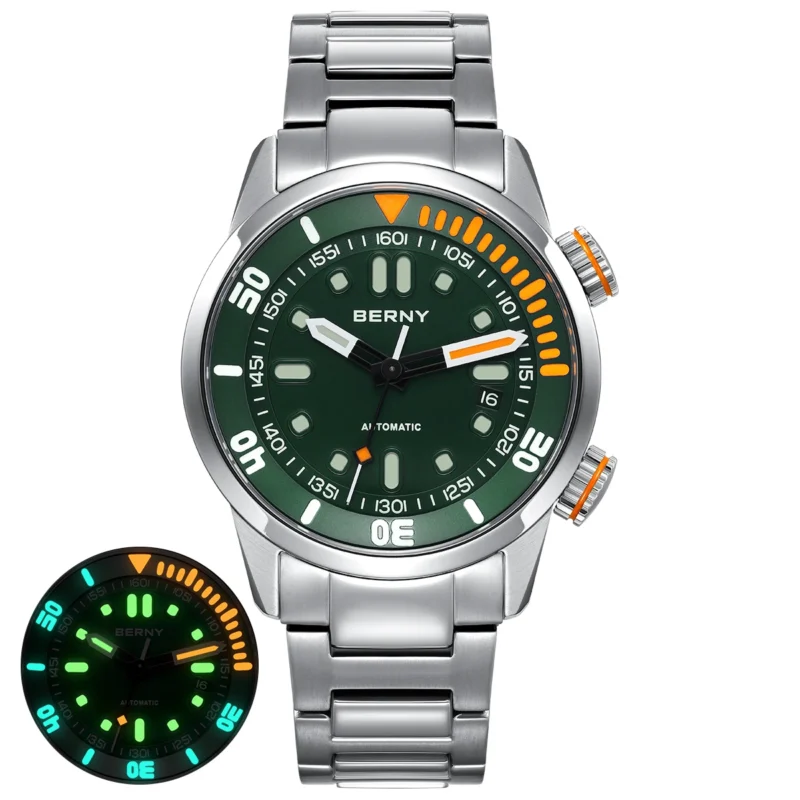 Professional Diver Automatic Watch with Sapphire Crystal and Super Luminous Dial 20Bar Water Resistant - Image 12