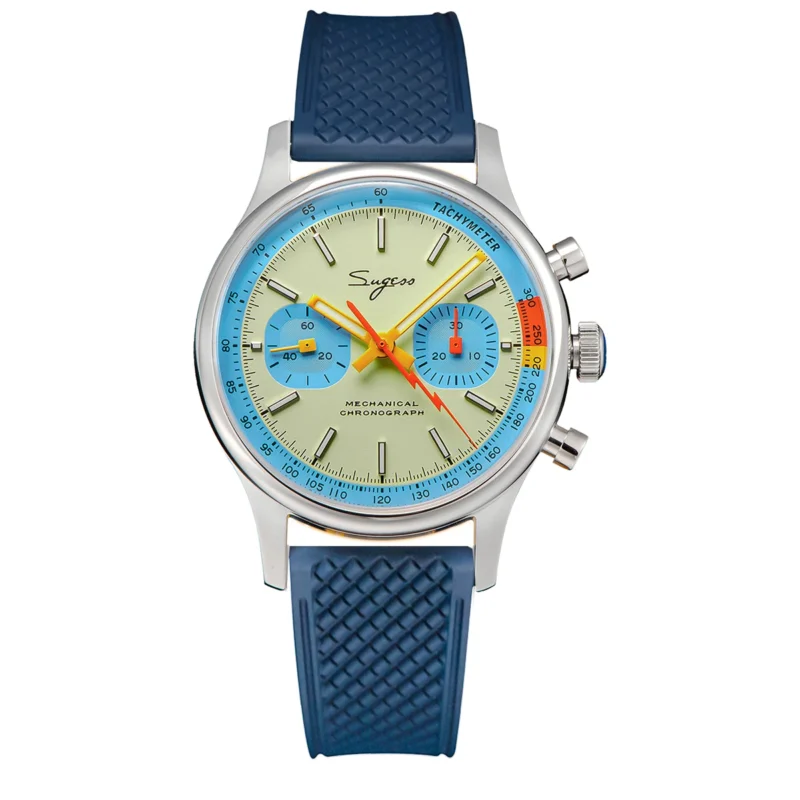 Pilot Chronograph Mechanical Watch with Swan Neck Movement and Sapphire Crystal - Image 12