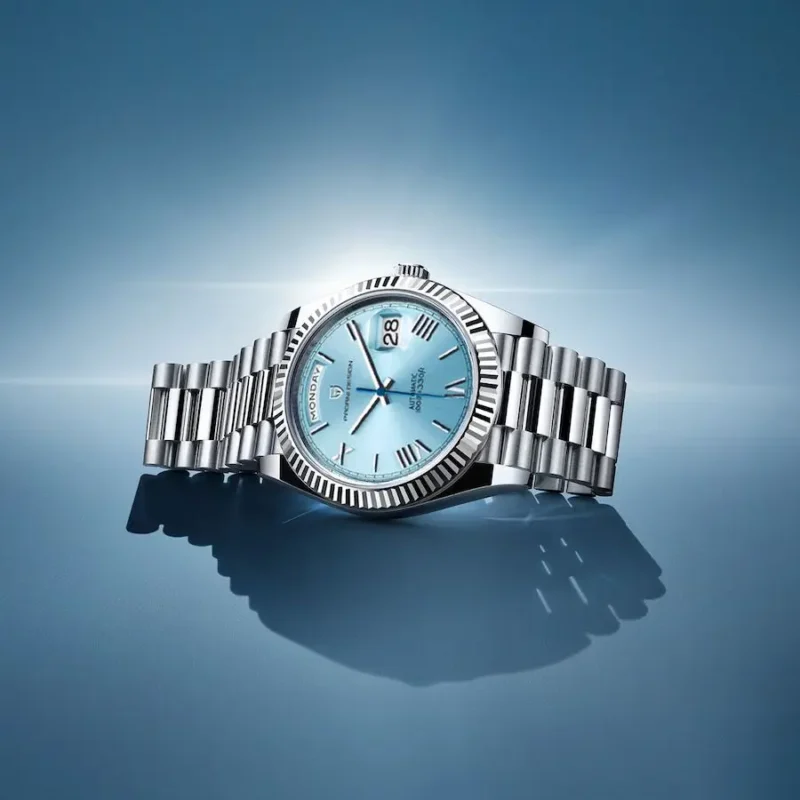 Classic Automatic Luxury Watch with Sapphire Crystal and Stainless Steel Bracelet - Image 2