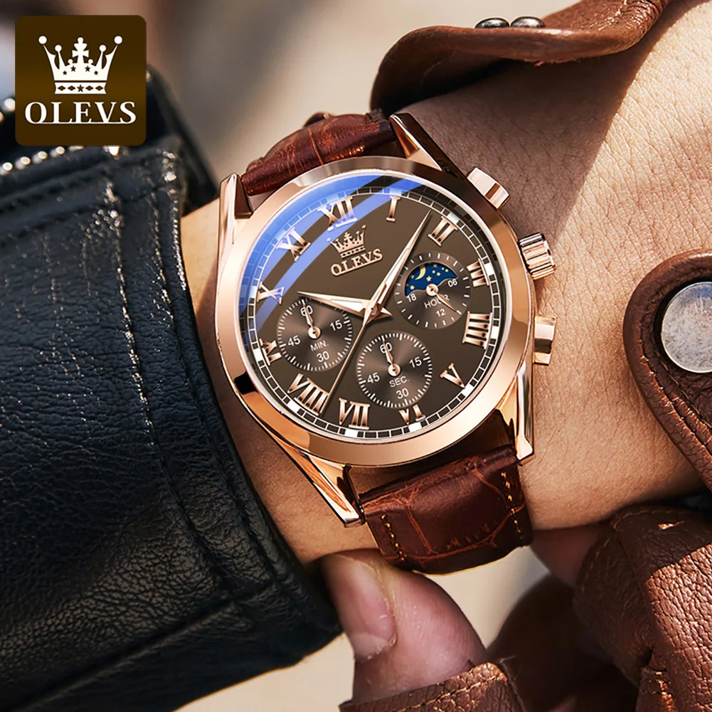 Elegant moon phase watch with leather strap exemplifying dress watch sophistication