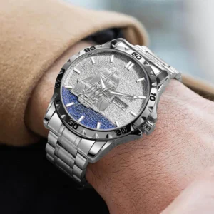 Luxury Sailing Automatic Watch with Multi-Function Calendar and Stainless Steel Bracelet