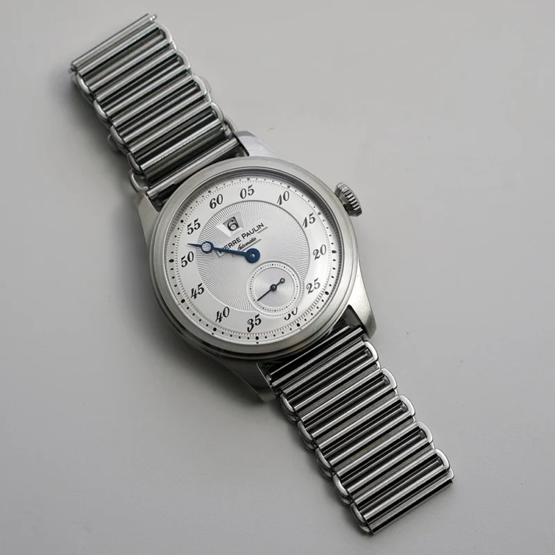 Vintage Jumping Hour Automatic Watch with Salmon Dial and Bonklip Bracelet - Image 14