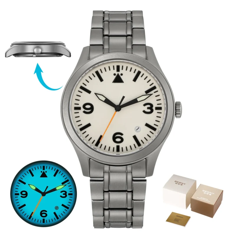 Professional Pilot Automatic Titanium Watch with Sapphire Crystal and Super Luminous Dial - Image 22