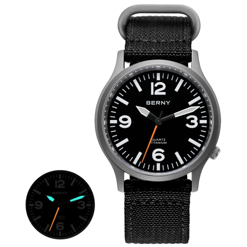 Titanium Field Sport Quartz Watch with Super Luminous Dial and Sapphire Crystal - Image 9
