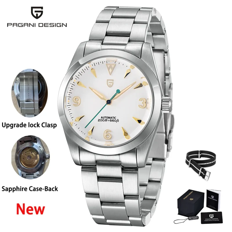 Professional Automatic Dive Watch with Sapphire Crystal and Stainless Steel Bracelet - Image 12