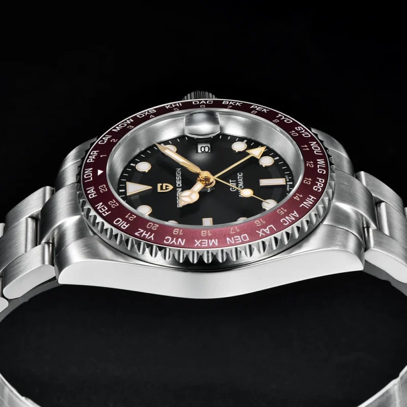 Professional GMT Automatic Watch with Sapphire Crystal and Stainless Steel Bracelet - Image 4