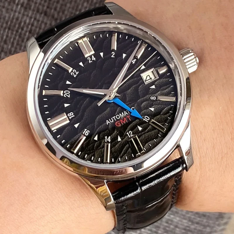 Professional GMT Automatic Watch with Dome Sapphire Crystal and Stainless Steel Bracelet - Image 14