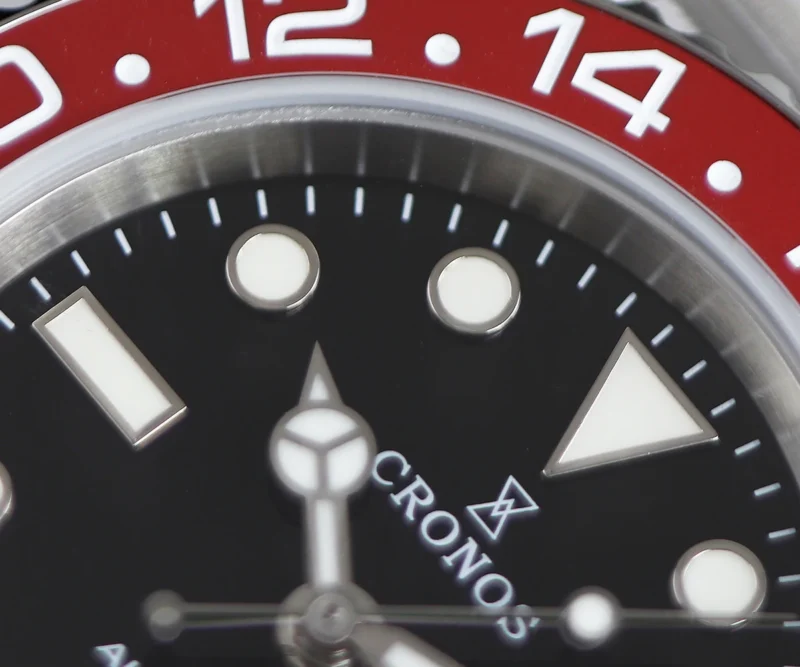 Luxury GMT Automatic Watch with Bidirectional Ceramic Bezel and Stainless Steel Bracelet - Image 4