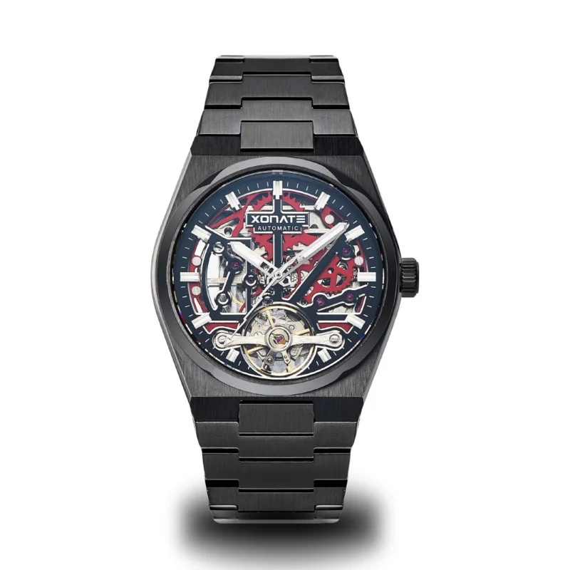 Luxury Skeleton Automatic Watch with Sapphire Crystal and Stainless Steel Bracelet - Image 8