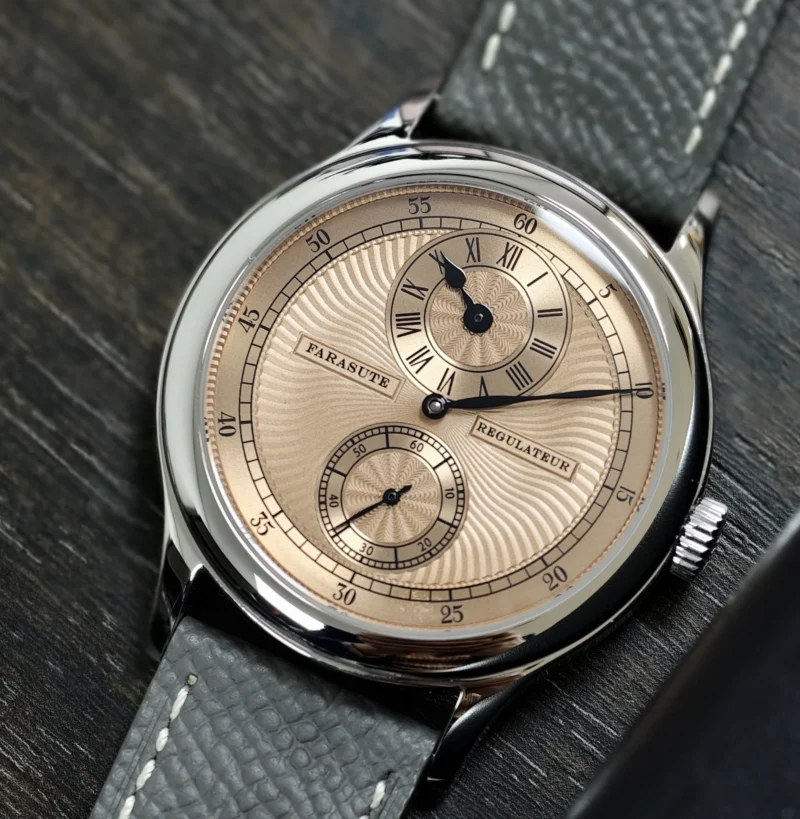 Luxury Regulateur Manual Wind Mechanical Watch with Sapphire Crystal and Leather Strap - Image 4