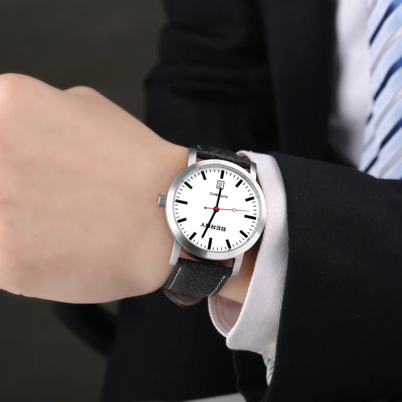 Swiss Railway Classic Automatic Watch with Complete Calendar and Sapphire Crystal - Image 5