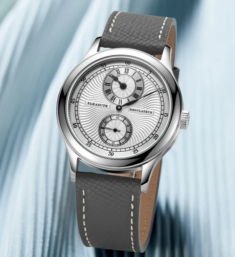 Luxury Regulateur Manual Wind Mechanical Watch with Sapphire Crystal and Leather Strap - Image 3