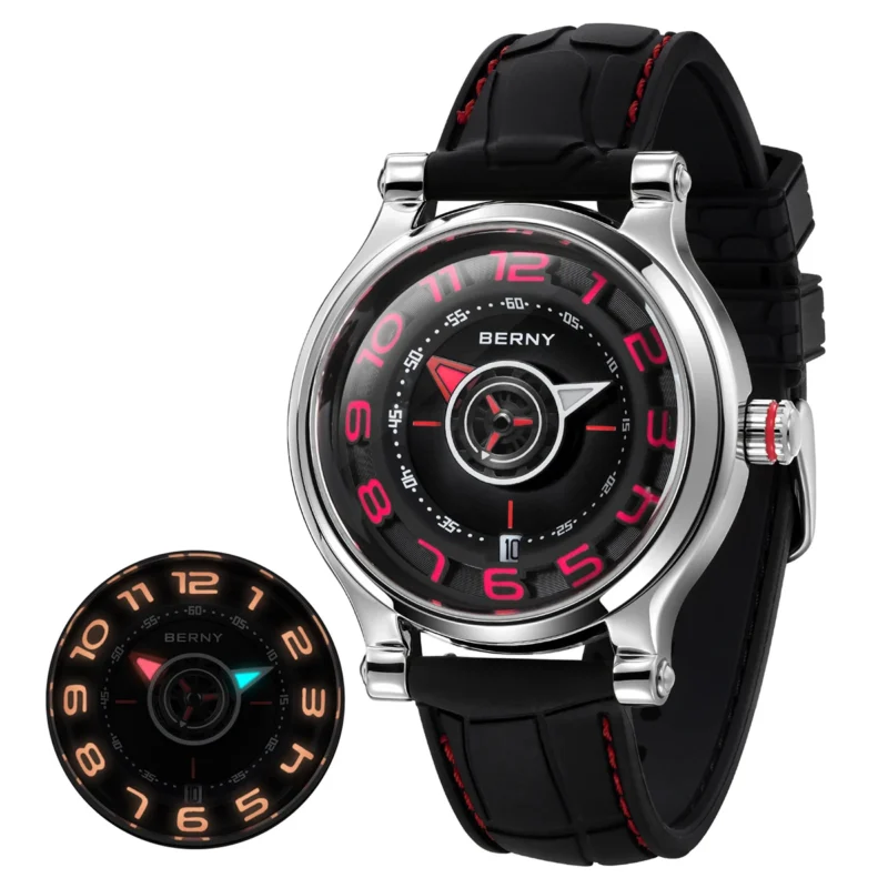 Professional Automatic Dive Watch with Compass and Sapphire Crystal Mechanical Timepiece