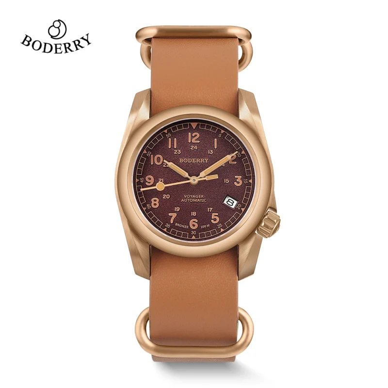 Voyager Bronze Field Automatic Watch with Sapphire Crystal and Leather Strap - Image 23