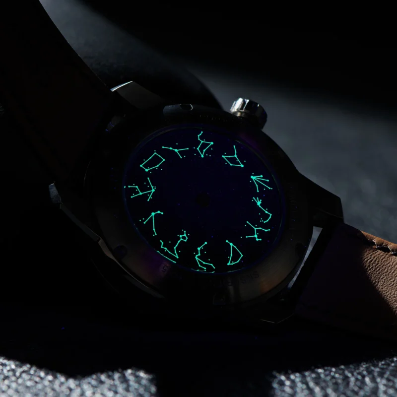 Luxury Double Star Automatic Watch with Sapphire Crystal and Leather Strap - Image 6