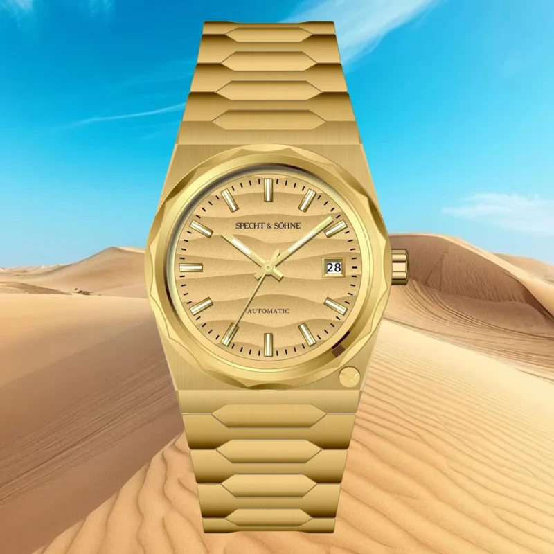 Elegant Blue Dial Automatic Watch with Sapphire Crystal and Stainless Steel Bracelet - Image 5
