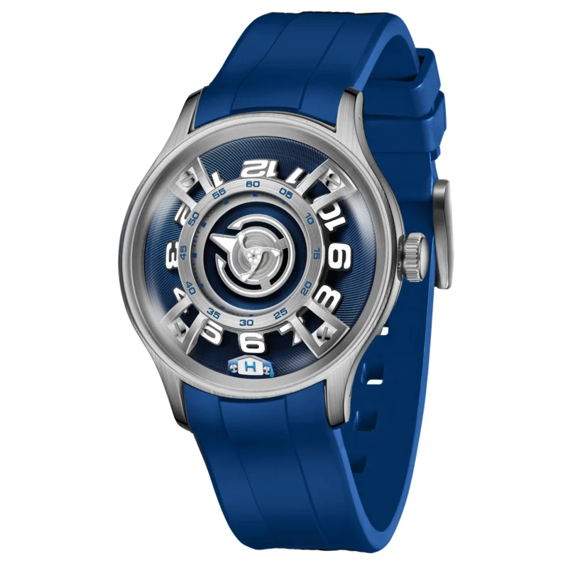 Luxury Automatic Starship Watch with Blue Super Luminous Display and Silicone Strap - Image 7