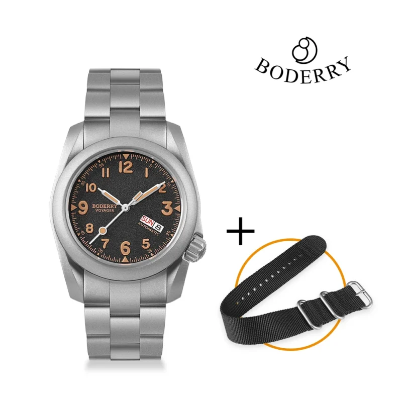 Voyager Bronze Field Automatic Watch with Sapphire Crystal and Leather Strap - Image 12