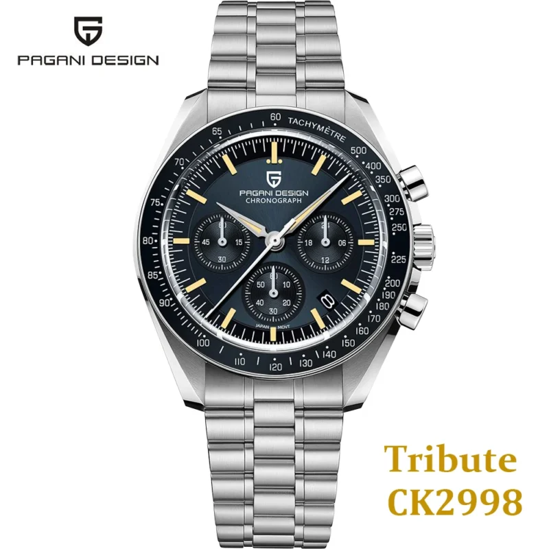 Luxury Chronograph Quartz Watch with Sapphire Crystal and Stainless Steel Bracelet - Image 21