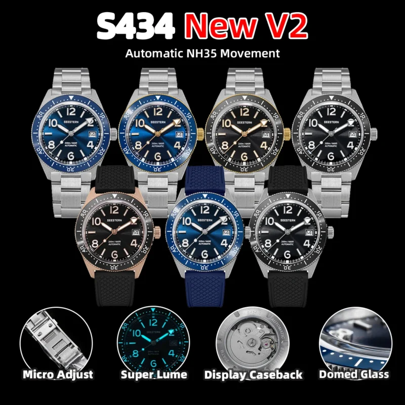 Professional Automatic Dive Watch with NH35A Movement and 200M Water Resistance - Image 2