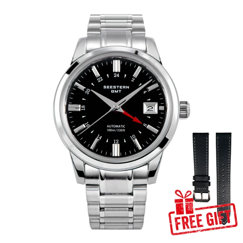 Professional GMT Automatic Watch with NH34 Movement, Domed Sapphire Crystal and Stainless Steel Bracelet - Image 9