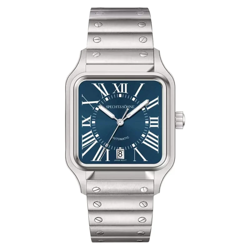 Tonneau Automatic Watch with Complete Calendar Sapphire Crystal PVD Gold Stainless Steel Bracelet - Image 8