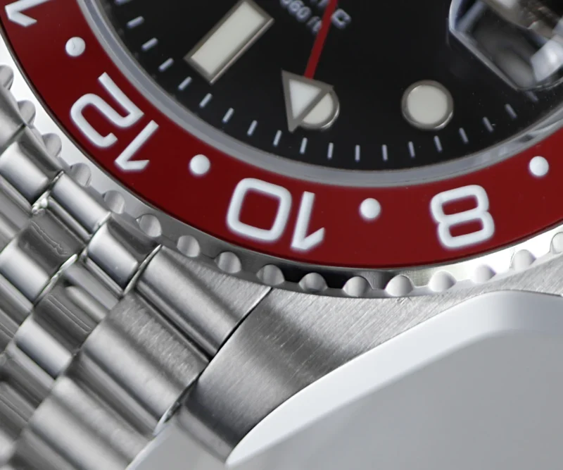 Luxury GMT Automatic Watch with Bidirectional Ceramic Bezel and Stainless Steel Bracelet - Image 5