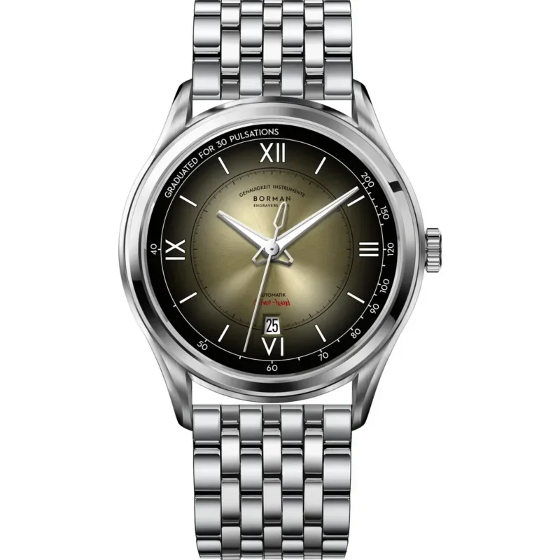 Classic Gradient Dial Automatic Watch with Sapphire Crystal and Leather Strap - Image 14