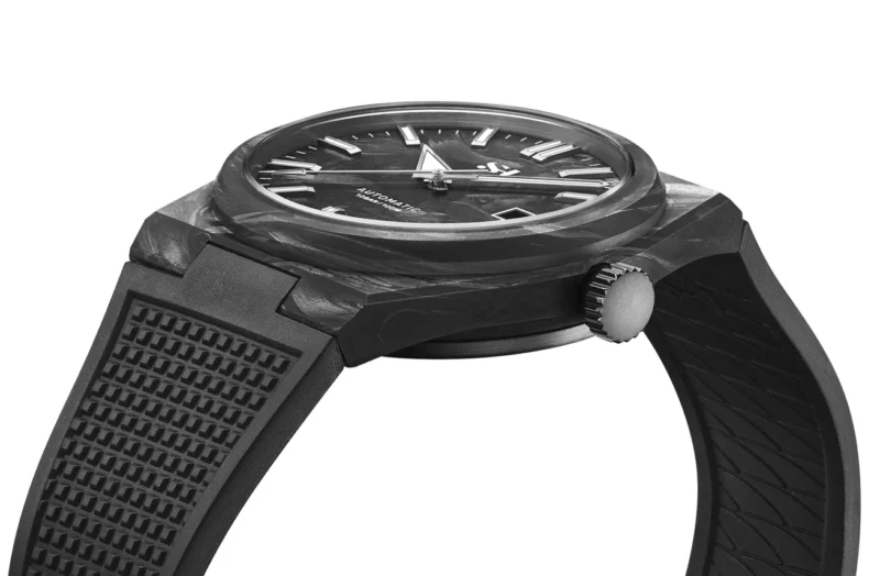 Carbon Fiber Automatic Dive Watch with Sapphire Crystal and Rubber Strap - Image 6
