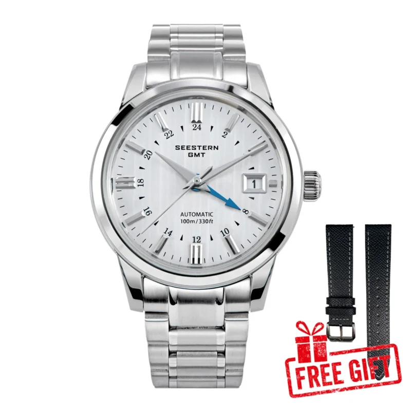 Professional GMT Automatic Watch with NH34 Movement, Domed Sapphire Crystal and Stainless Steel Bracelet - Image 10