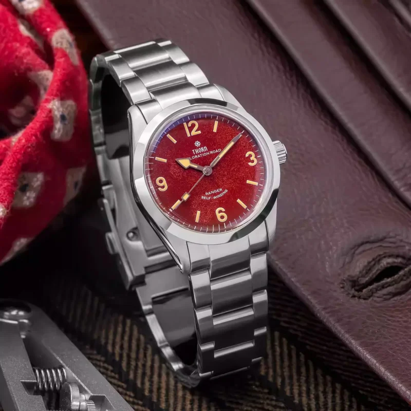 Vintage Tribute Automatic 34mm Watch with Domed Sapphire Crystal and Stainless Steel Bracelet - Image 4