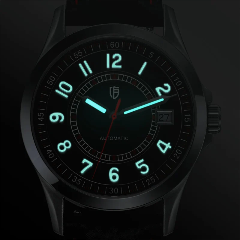 Classic Automatic Dress Watch with Sapphire Crystal and Leather Strap - Image 3