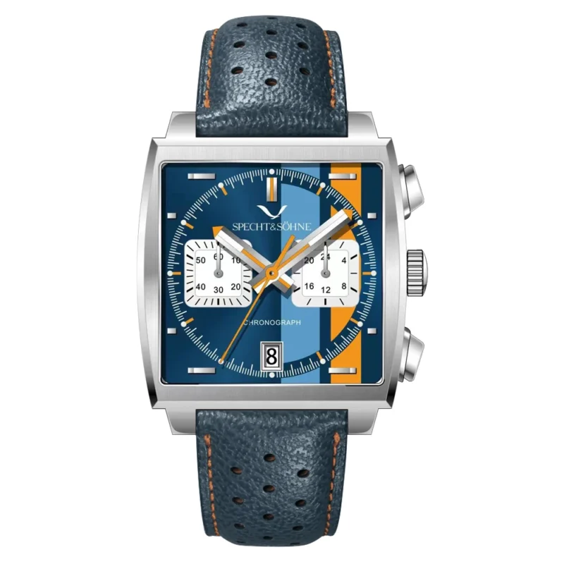 Luxury Rectangular Chronograph Quartz Watch with Stainless Steel Bracelet and Calendar Function - Image 11