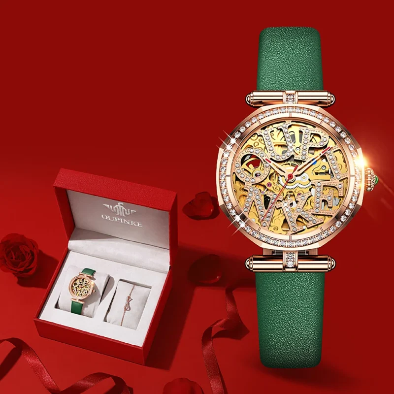 Luxury Women's Skeleton Automatic Watch with Sapphire Crystal and Ceramic Bracelet - Image 10