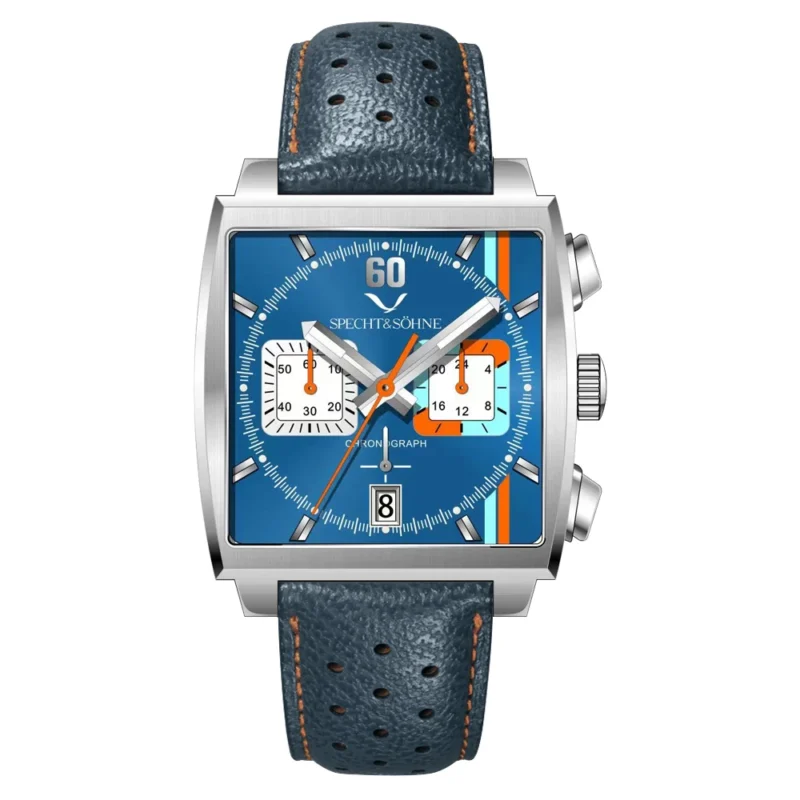 Luxury Rectangular Chronograph Quartz Watch with Stainless Steel Bracelet and Calendar Function - Image 12