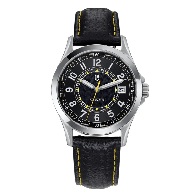 Classic Automatic Dress Watch with Sapphire Crystal and Leather Strap - Image 8