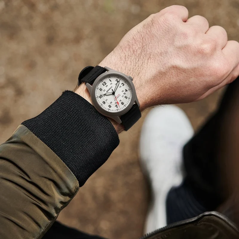 Titanium Pilot Field Automatic Watch with Super Luminous Dial and Canvas Strap - Image 6