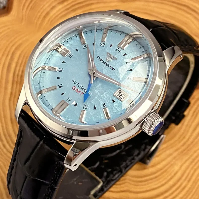 Professional GMT Automatic Watch with Dome Sapphire Crystal and Stainless Steel Bracelet - Image 4