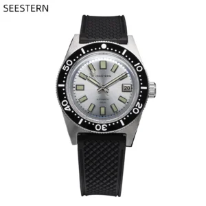 SEESTERN 62MAS Professional Dive Automatic Watch with Sapphire Crystal and Rubber Strap
