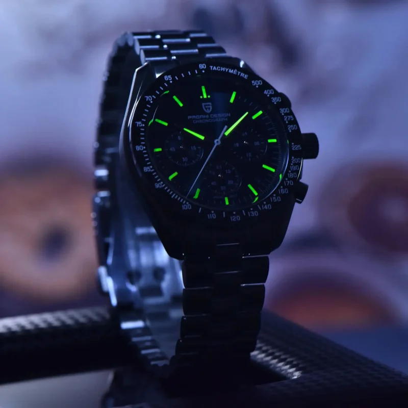 Luxury Chronograph Quartz Watch with Sapphire Crystal and Stainless Steel Bracelet - Image 5