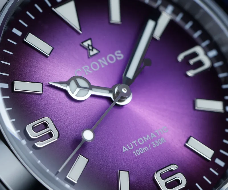 Classic Explorer Automatic Watch with Sapphire Crystal and Brushed Steel Bracelet - Image 4