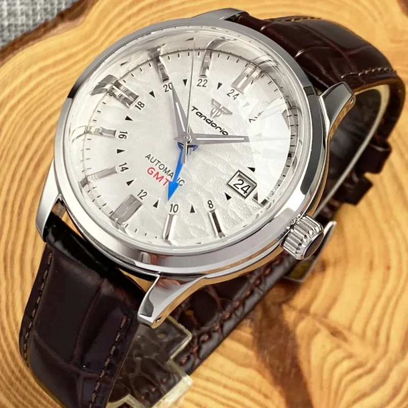 Professional GMT Automatic Watch with Dome Sapphire Crystal and Stainless Steel Bracelet - Image 6