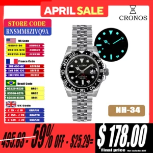 Luxury GMT Automatic Watch with Bidirectional Ceramic Bezel and Stainless Steel Bracelet